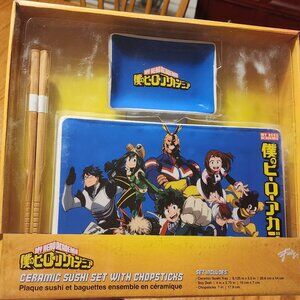 My Hero Academia Ceramic Sushi Set with two sets of chopsticks
